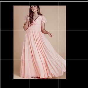 Bridesmaid Pink Maxi Dress